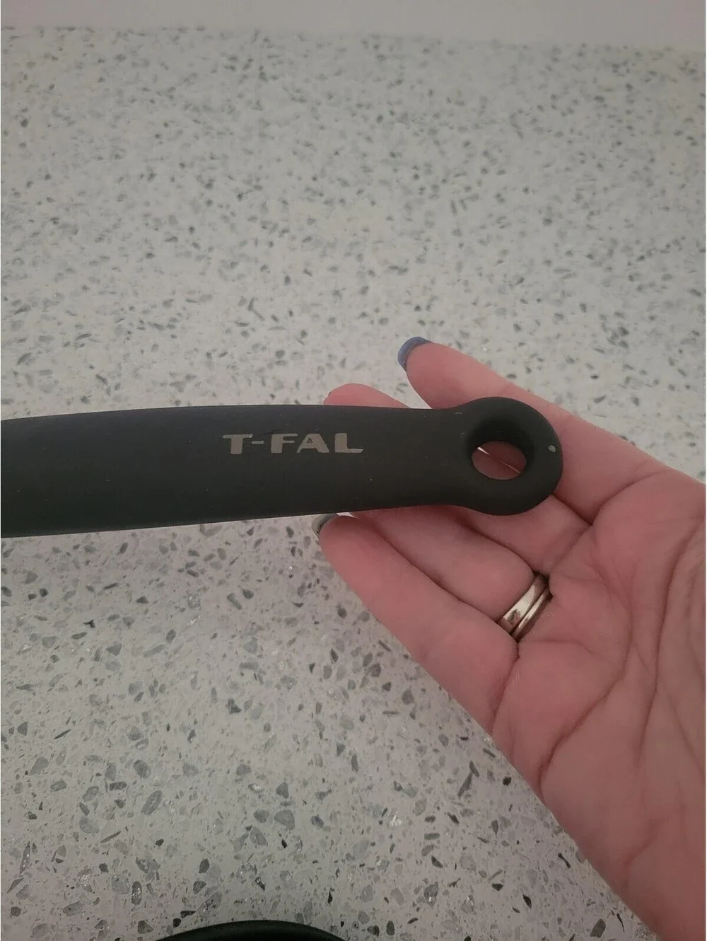 T-Fal Black Plastic Slotted Spoon Turner 2 Piece Set Kitchen Cooking Utensils